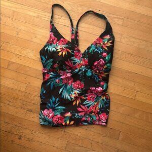 Krista Tropical Floral Women's Tankini Top Swimsuit 2x